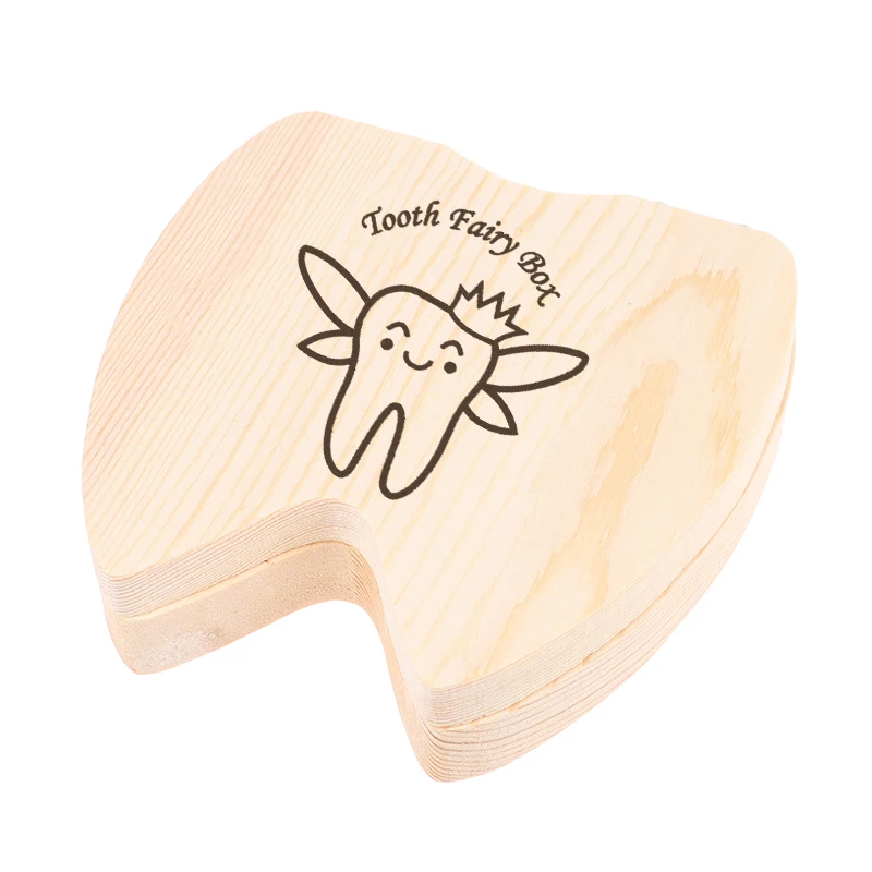 

Tooth Fairy Box Wood Tooth Box Tooth Holders for Tooth Fairy Cute Baby Tooth Box for Boys and Girls Teeth Box Spanish M