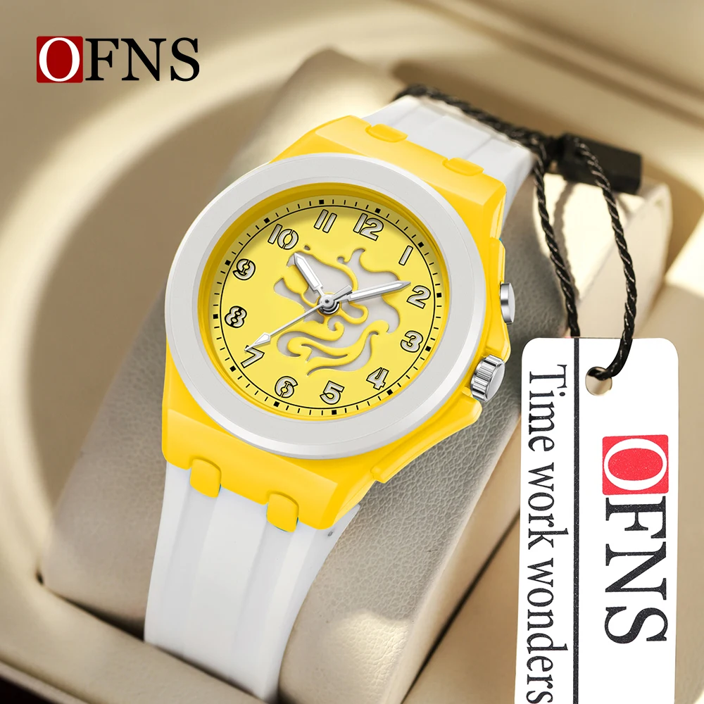 OFNS nouveau 6106 mode étudiant montre à Quartz avec douze Constellations motif étanche veilleuse étudiant montre à Quartz 2025