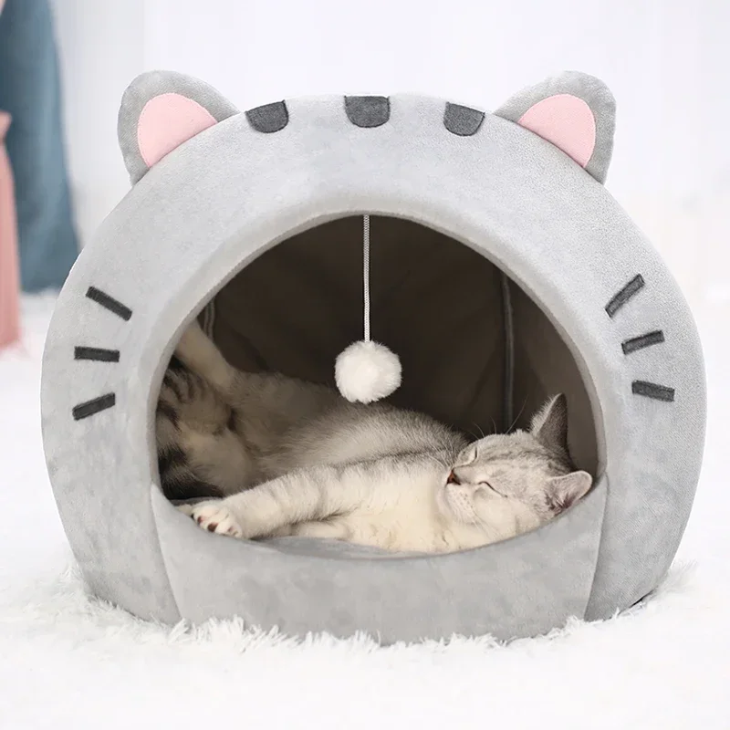 

Милая кровать для кошек, теплый домик для домашних животных, котенок, пещера, подушка, удобный домик для кошек, корзина для собак, палатка, гнездо для щенков, коврик для маленьких собак, кровать для кошек