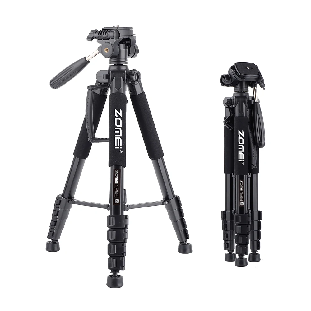 188cm Professional Photography Accessories Video Camera DSLR Tripod for Phone with Phone Holder Zomei Q188 camera tripod