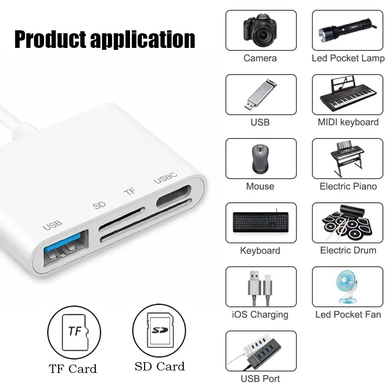 USB Card Reader TYPE C To SD TF Card Adapter Data Transmission for Camera Phone U Disk Keyboard Mouse card reader sd card reader usb to type c adapter type c adapter