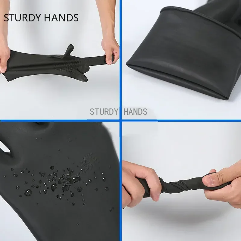 Lengthen Work Safety Gloves Rubber Gloves Heavy Duty Chemical Resistant Acid Oil Resistant Protective Kitchen Accessories protective gloves,safety gloves
