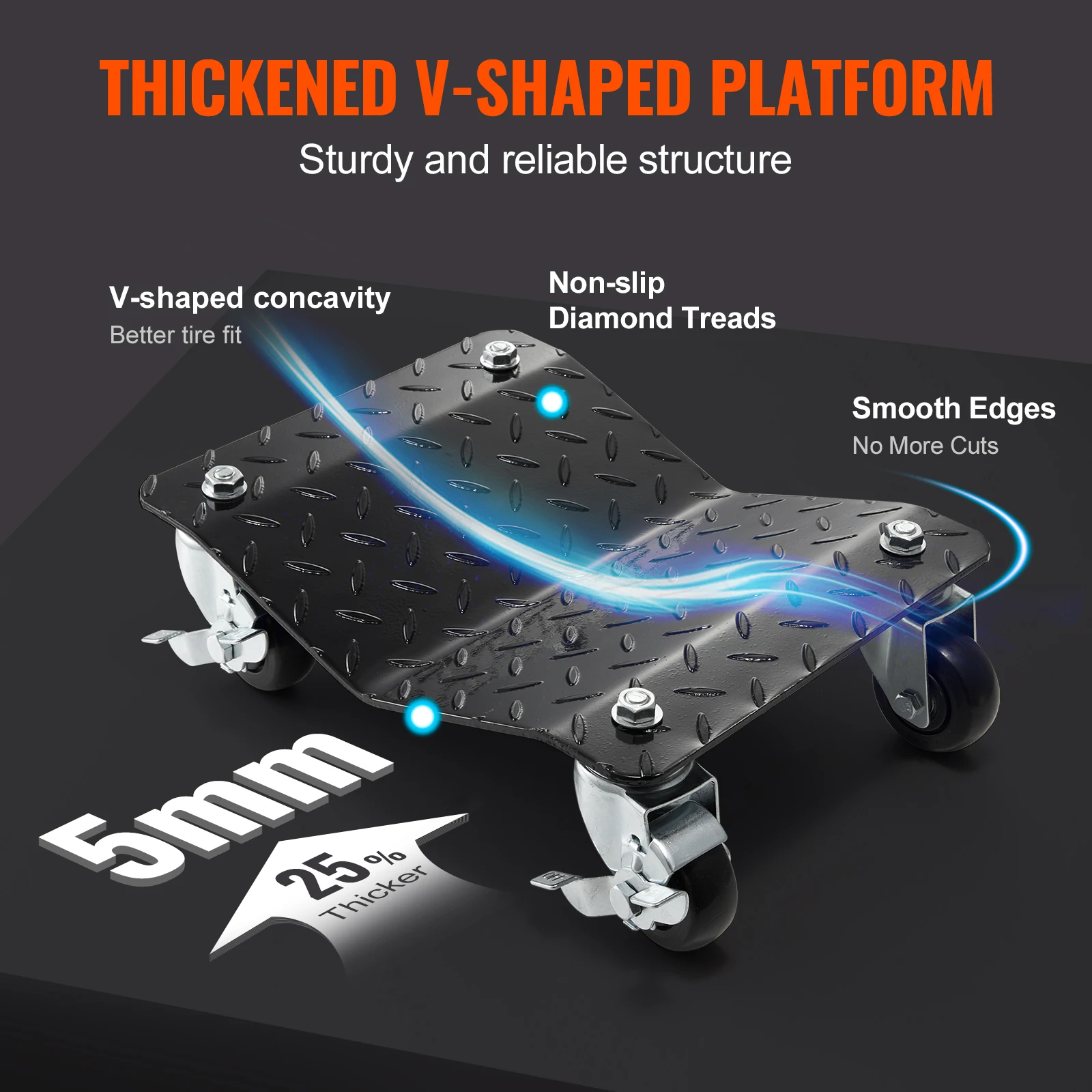 Heavy Duty Steel Car Wheel Dolly Set for Vehicle Maintenance