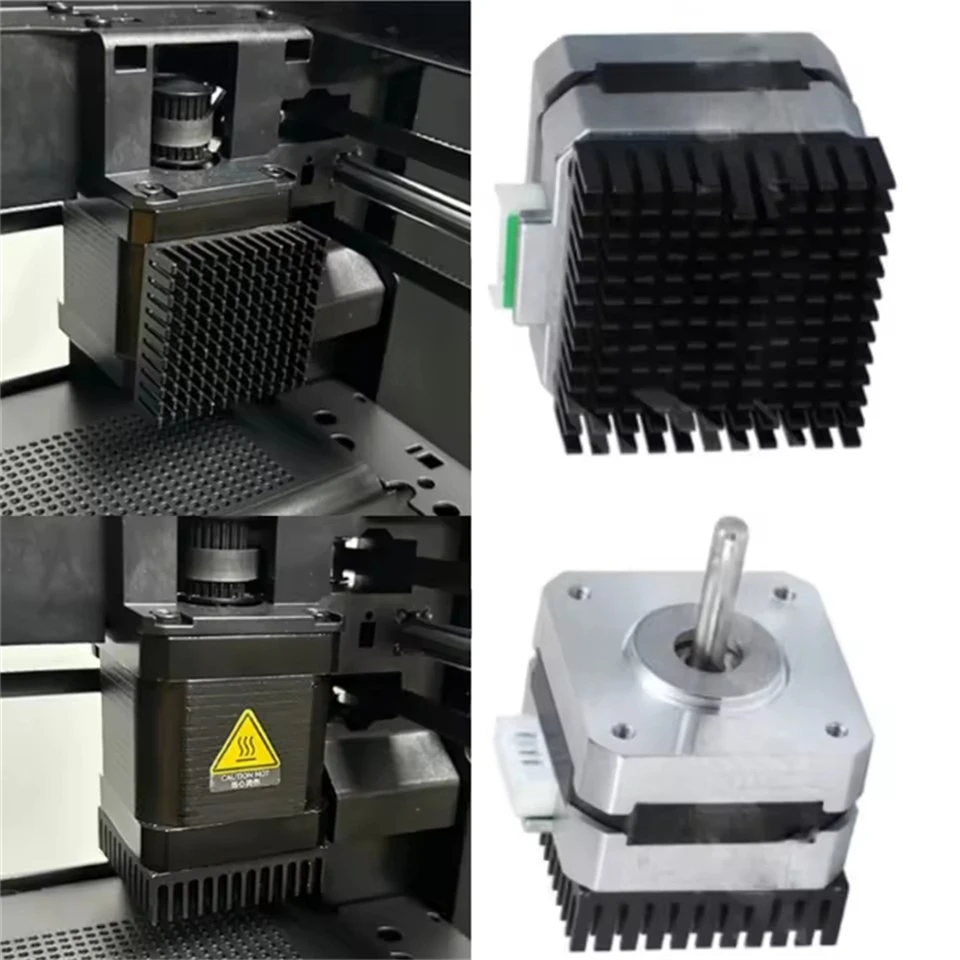 3D-Druckerteil Aluminium-Kühlkörper für Nema17 42 Schrittmotor Ender3 Kühlung Kühlkörper Kühler 40 x 40 x 11 mm mit selbstklebender Rückseite – Detail 3
