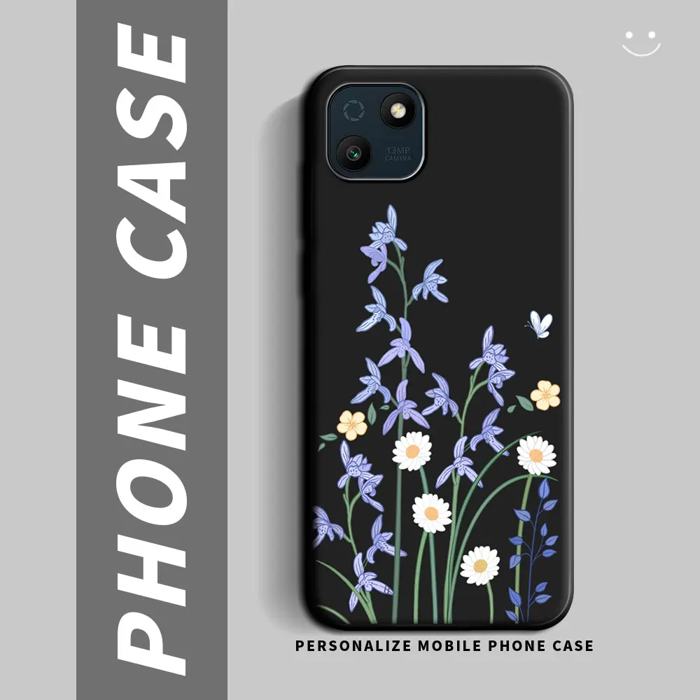 Cartoon Cute Flower Shockproof Silicone Soft Phone Case with Back Cover Shell
