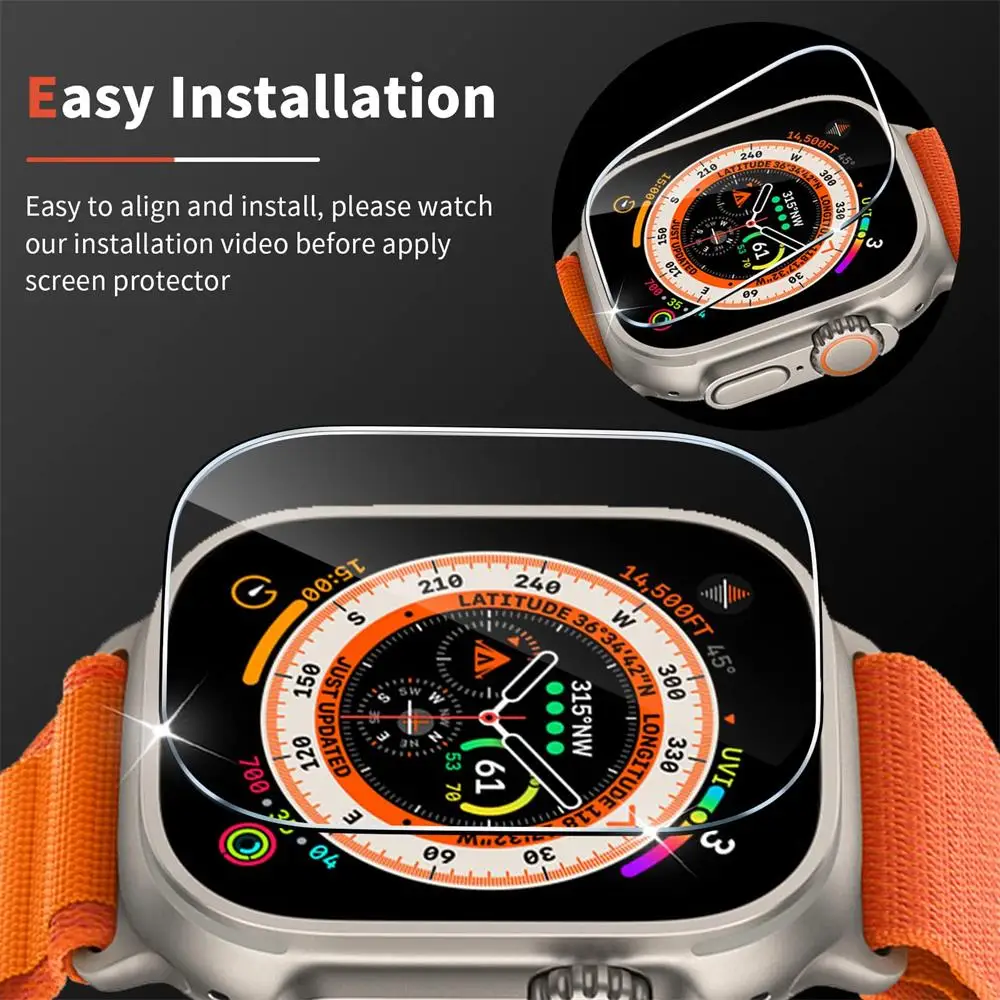 Ultra-Resistant Tempered Glass Screen Protector for Apple Watch - Anti-Scratch & Waterproof