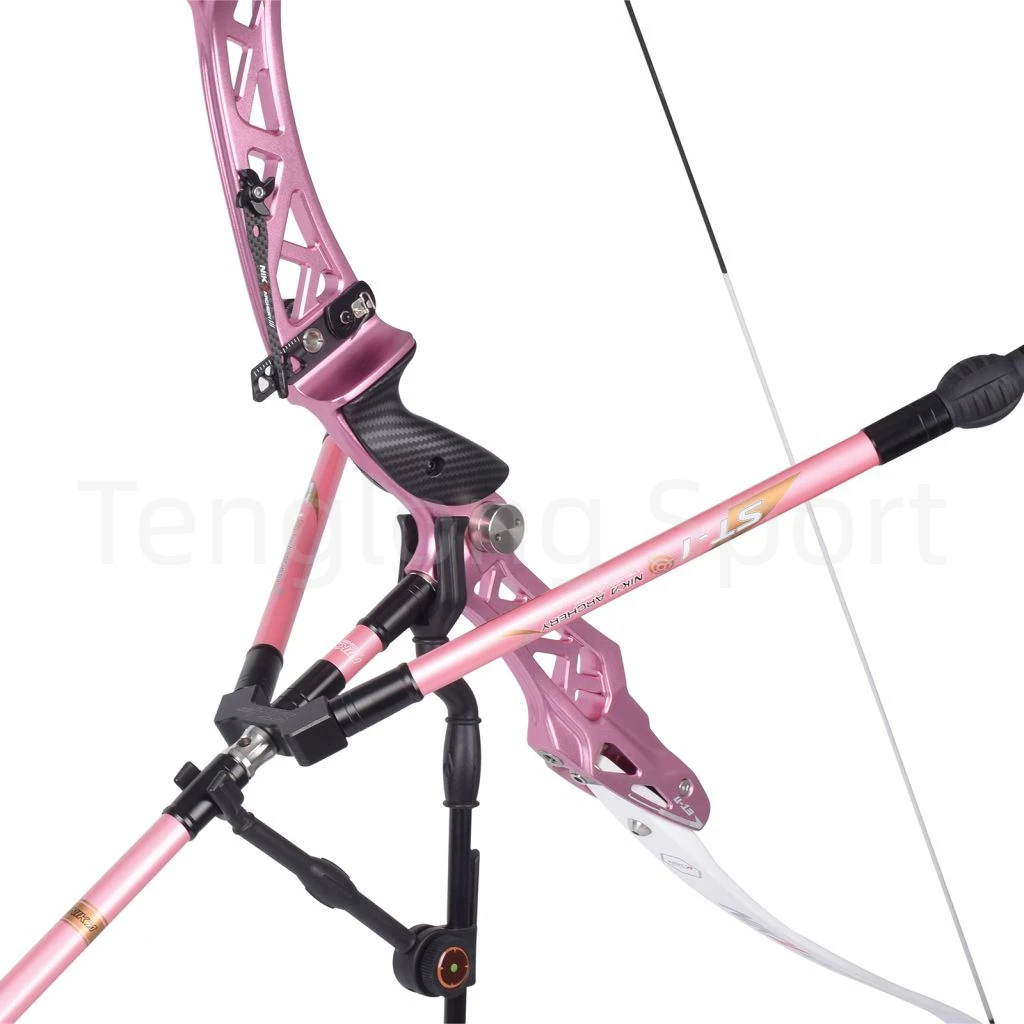 Nika Bogenschießen Recurve Bogen Stabilisator Bar Kohlenstoff Faser Stabilisator Weiß Und Rosa Farbe 1set – Detail 25