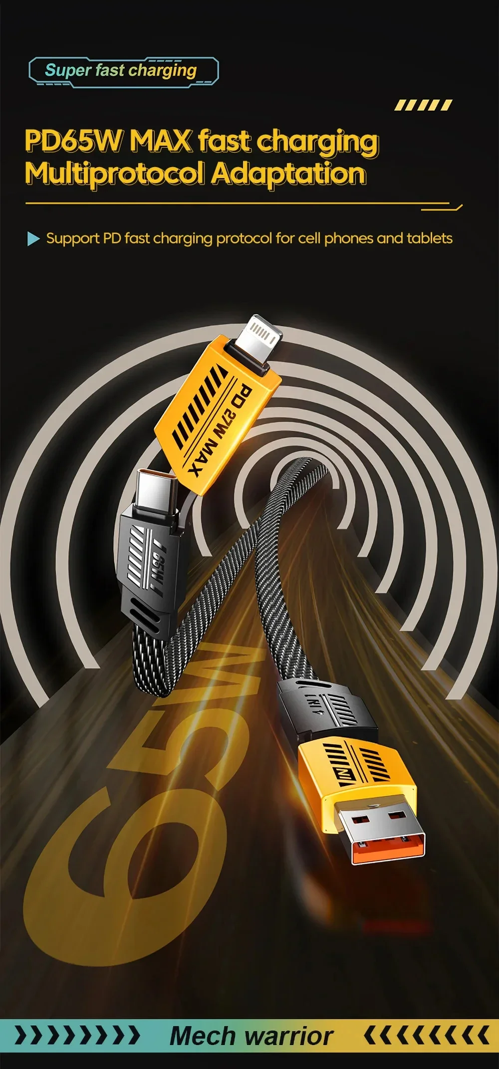 4-in-1 PD 65W Fast Charging Cable 4