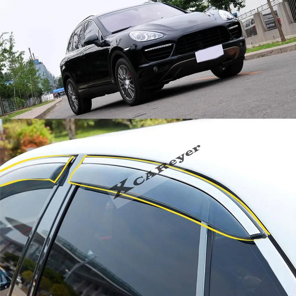 

Автомобильная наклейка для PORSCHE Cayenne 2011 2012 2013 2014 2015 2016 2017, пластиковое стекло, ветрозащитный козырек, защита от дождя и солнца