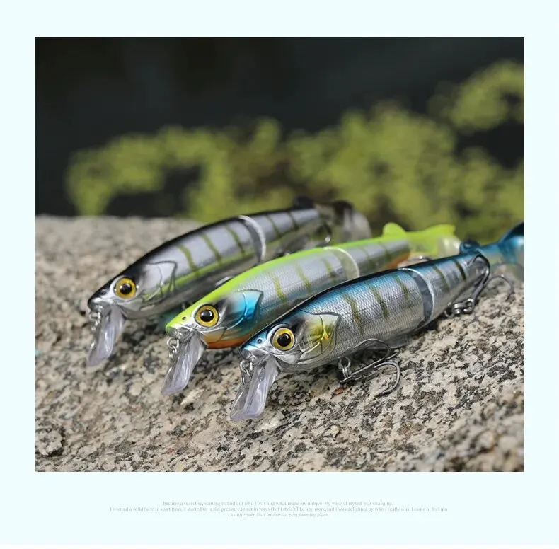 Kingdom Angelköder mit mehreren Gelenken, 120 mm, 17,5 g, schwimmender harter Minnow-Jerkbait, Forellenwobbler, weicher T-Schwanz-Swimbait für Barsch, Hecht – Detail 3