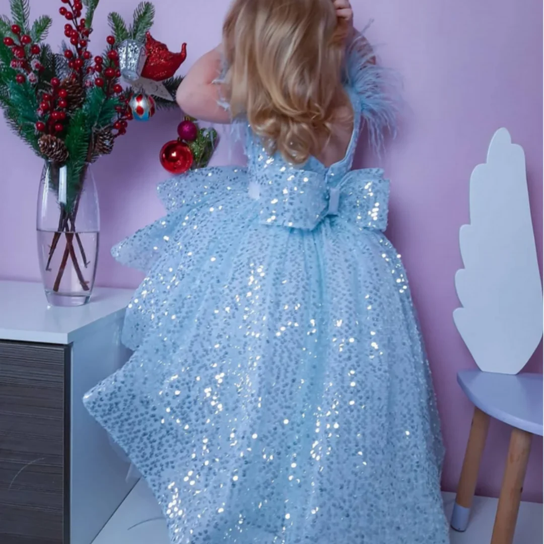 

Flower Girls Princess Dress Kids Infant Girls Flower Petals Tulle Formal Wedding Pageant Dress Bridal Tulle Formal Party Dress