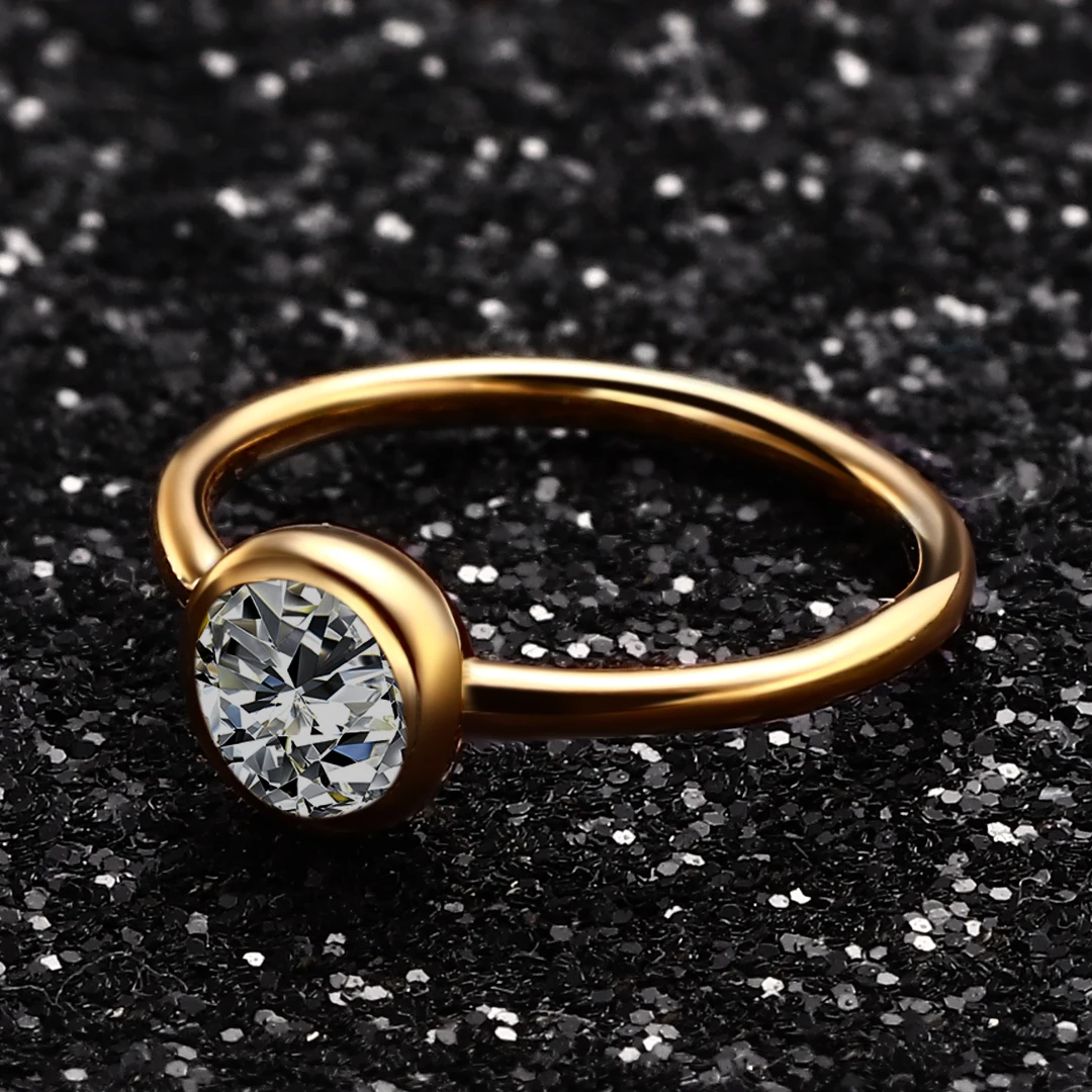 14K Real Solid Gold With 5A Clear Zircon Nose Ring  Bendable Body Jewelry KB07 - 3