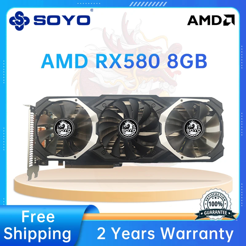 Carte Graphique Soyo RX 550 – 4 Go GDDR5 – 128 Bits – PCIe 3.0 – Gaming – Neuve