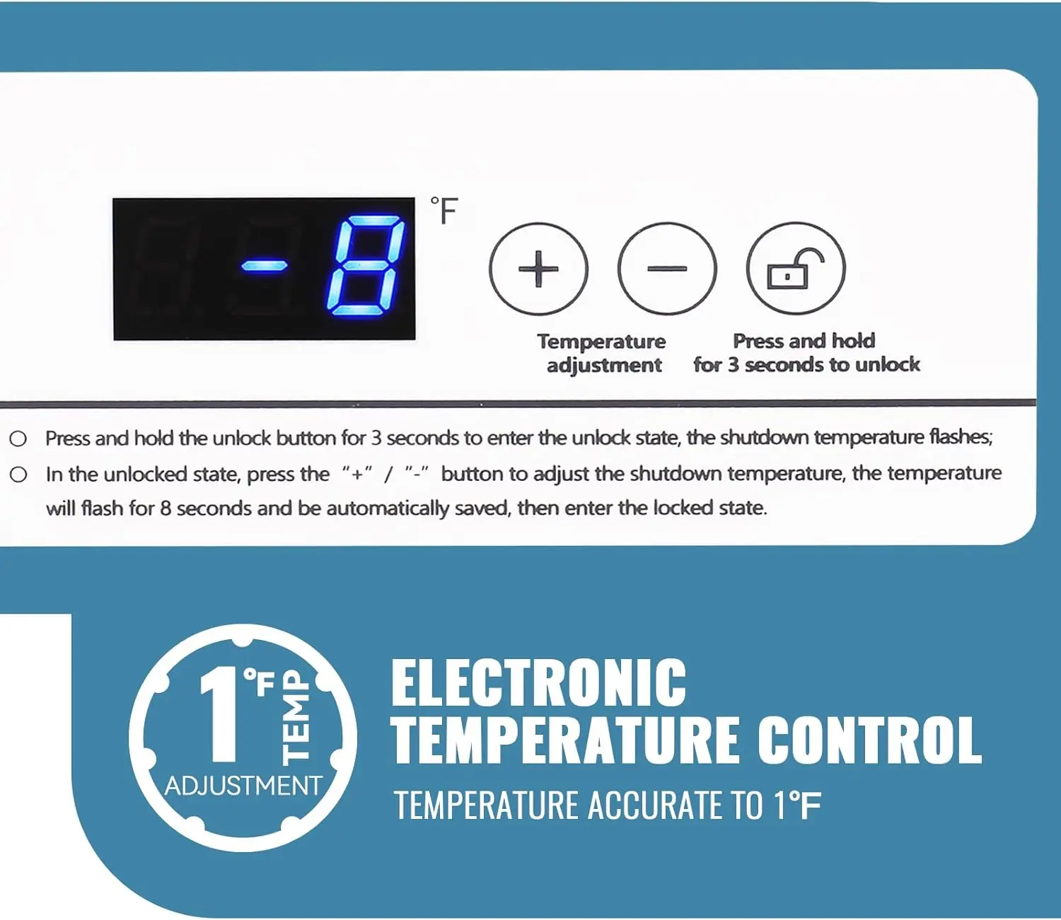 Freezer with Electronic Control 41℉ to -15 ℉Deep Freezer 4.0Cubic Feet Freestanding Small Freezers with 2Removable Stainless Ste 2