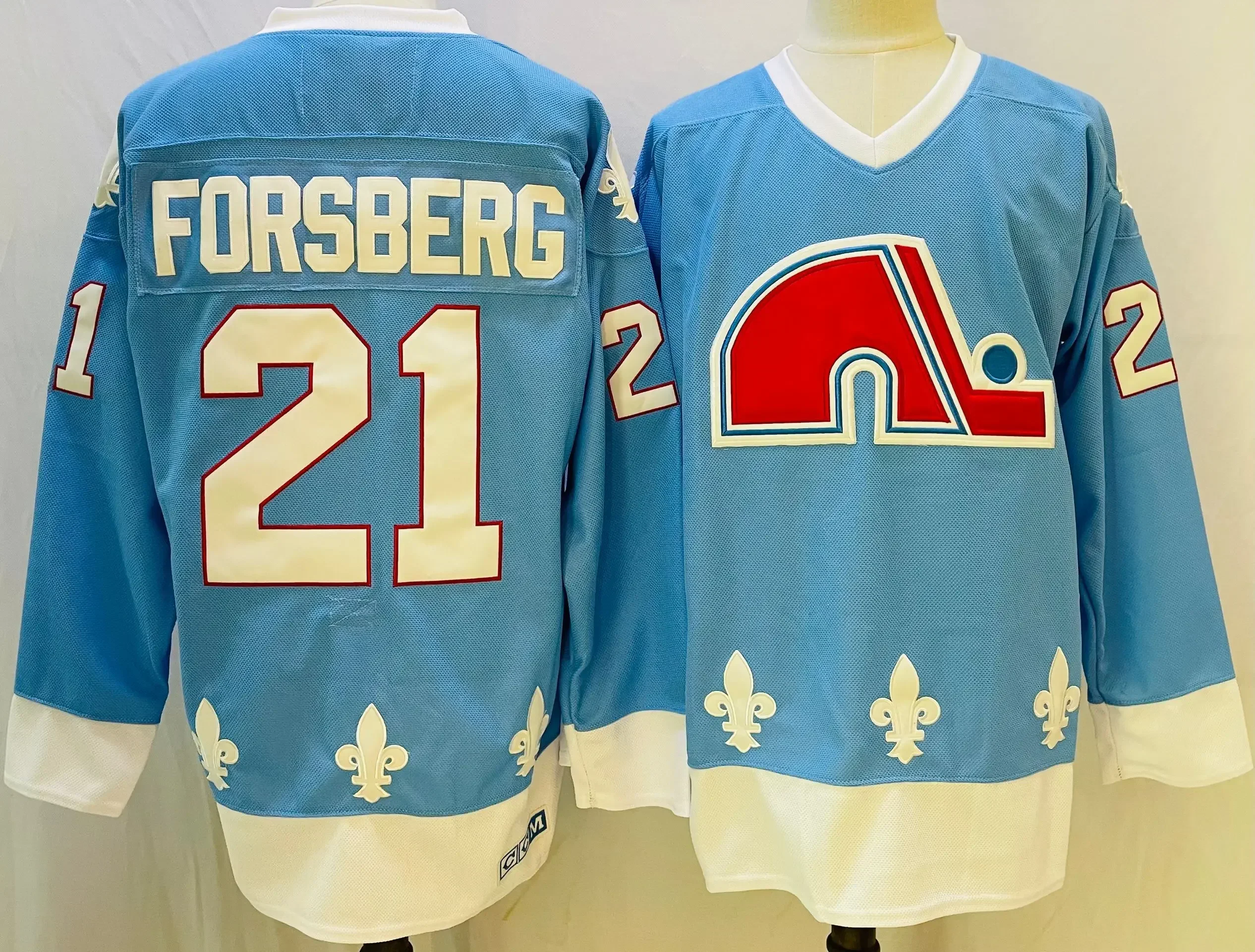 Peter Forsberg Jersey Quebec Ice Hockey Jersey 96 Mikko Rantanen Classic Sweater Stitched Letters Numbers Retro S-3XL
