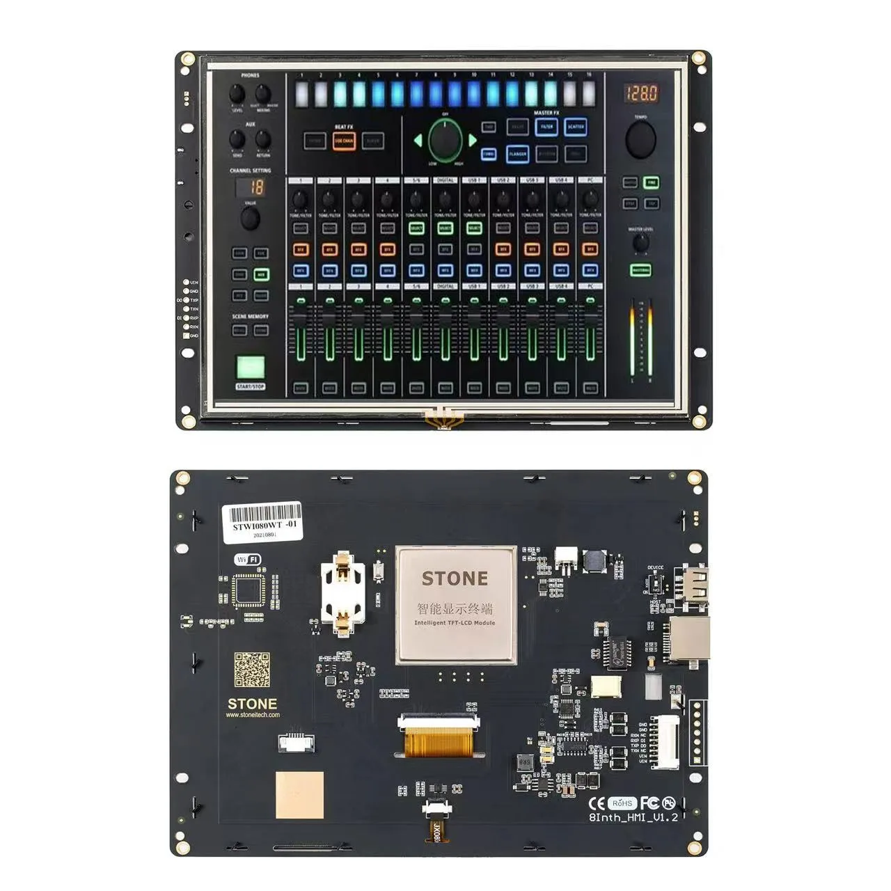 

8 Inch HMI LCD Display RS232 TTL USB with Controller Board + GUI Program +Resistive Touchscreen for Industry