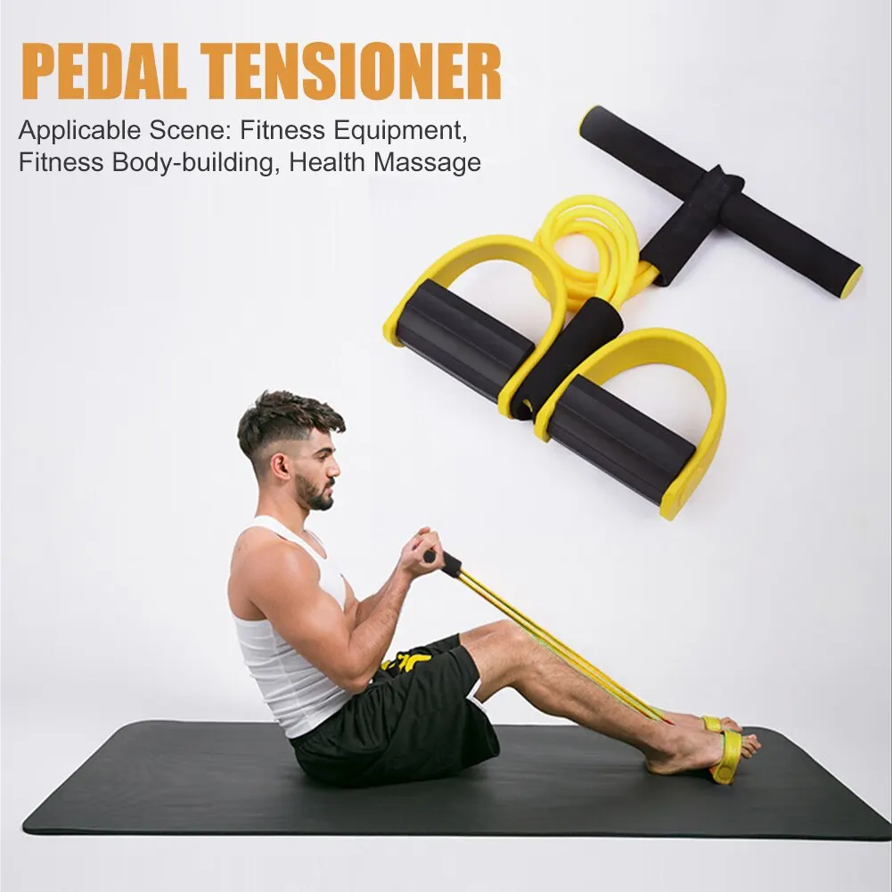 Fitness Resistance Bands Multi Function Tension Rope Bands 4 Tube Elastic Pedal Puller