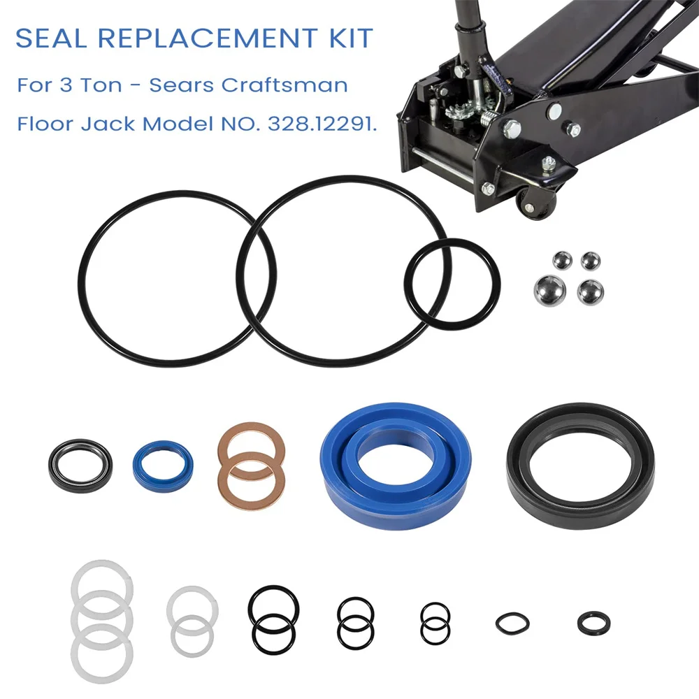 ANX 26Pcs/Set Floor Jack Seal Replacement Kit No.328.12291 for Sears Craftsman 3 Ton Floor Jack Replacement Part Hydraulic Tool