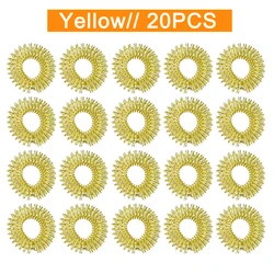 Finger Massage Ring for Blood Circulation and Stress Relief - Stainless Steel Elastic Design (Gold 20pcs)