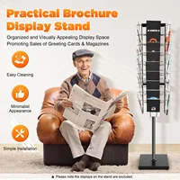 36 Pockets-Rotating Magazine Rack Holder Brochure Display Stand Comic Book Flyer Literature Display Stand 1