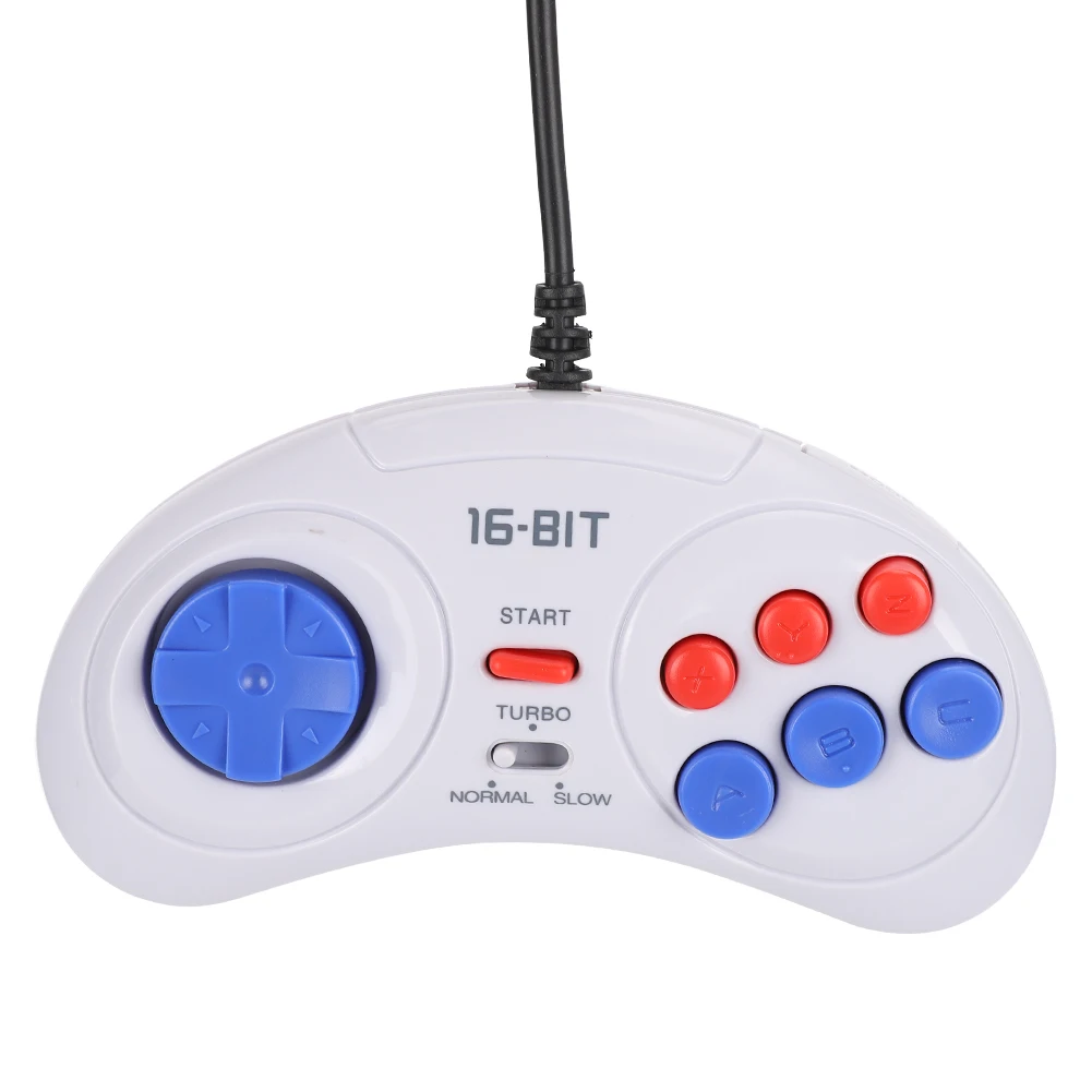 6Bit 9-Pin Mini Handheld Game Controller for , Ergonomic White Gaming Console Joystick - 4