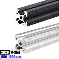 2 ชิ้น 2020 V-Slot อลูมิเนียม Extrusion โปรไฟล์ 550-1500 มิลลิเมตรมาตรฐาน EU อลูมิเนียม Linear Rail ท่องเที่ยวสําหรับเครื่อง CNC Router 3D เครื่องพิมพ์ 1