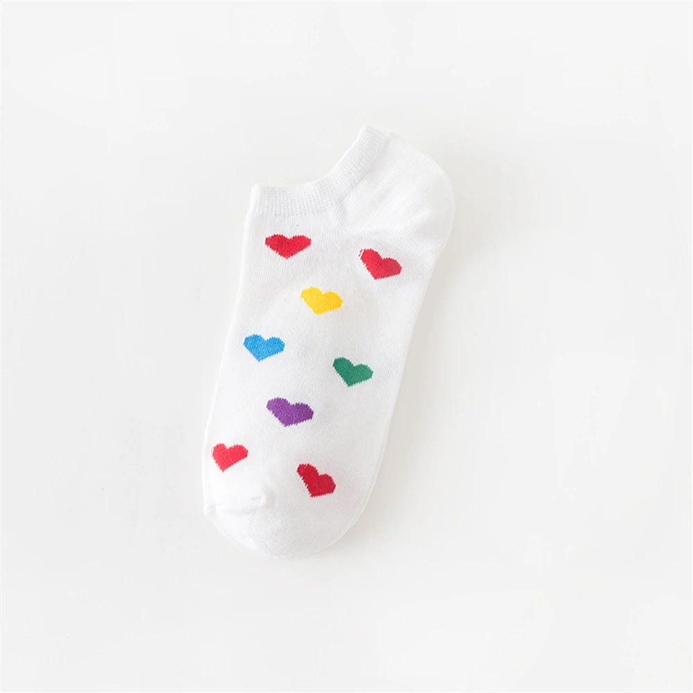 Funny Cute Happy Animal Fruit Foods Eggs Short Socks Cartoon Omelette Strawberry Pineapple Rainbow Stripes Sokken Dropship