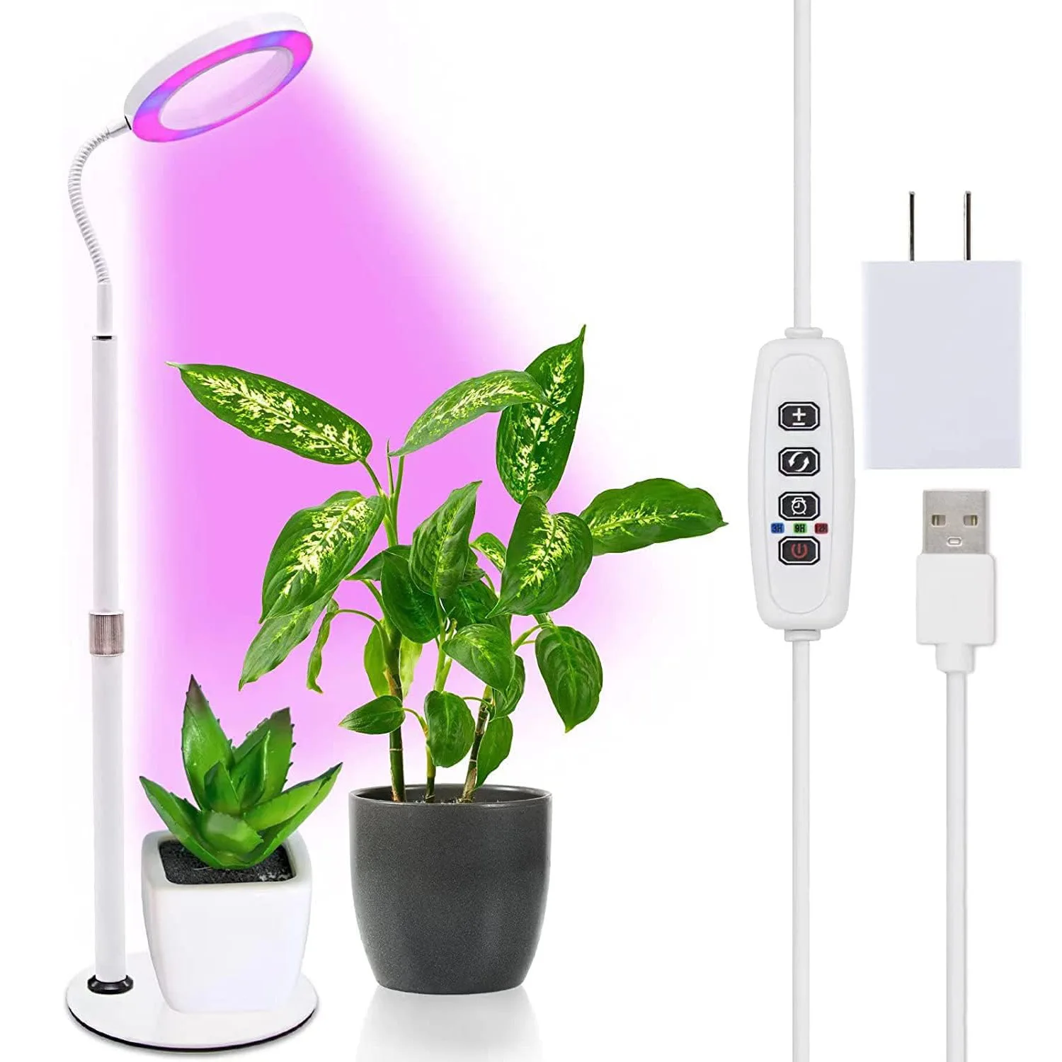 Retractable Floor Standing LED Fill Light, USB 5V, Full Spectrum, Plant Growth Light, Potted Flower, New, 3 Modes, 160mm, 85W
