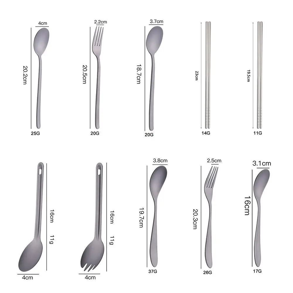 새로운 휴대용 티타늄 스푼 롱 핸들 환경 야외 캠핑 포크 커트러리 포크 젓가락 야외 도구