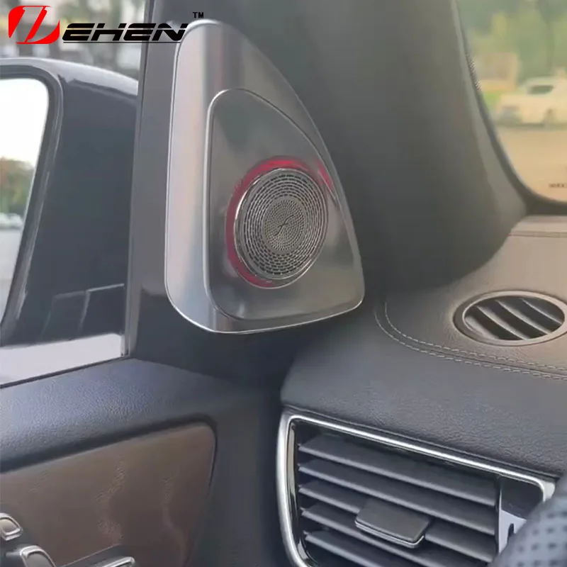 2 Pcs 4D Rotary tweeter speaker Cover Mercedes-Benz GLE W166 Coupe C292ml X166 GL ML GLS Auto accessories