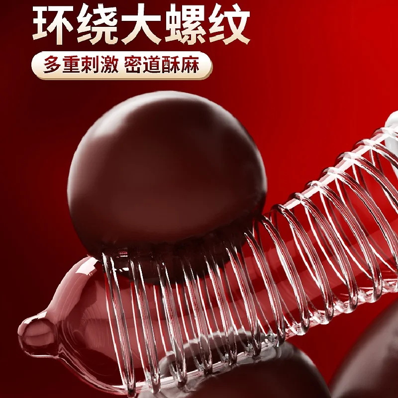 G-spot Delayed Condom Adult Sex Toys For Men Large Particles Penis Sleeves Erotic Products Fama Threaded Lasting Cock Condoms 4
