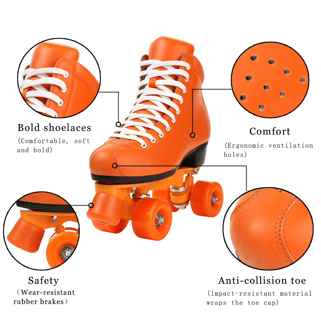 Zapatos Zapatos para mujer Zapatillas y calzado deportivo Patines Patines sobre ruedas Rollerskate Anklet Set 3 piezas Seta naranja 