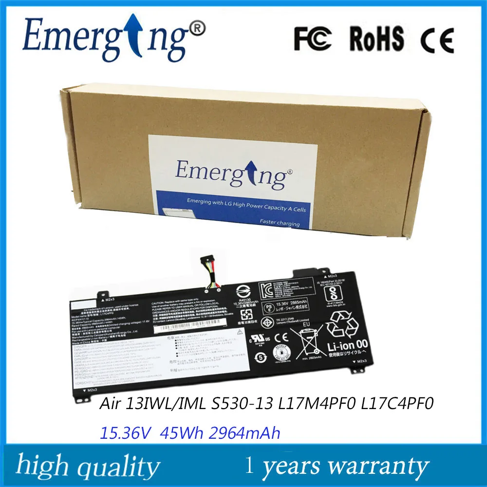 

15.36V 45WH L17M4PF0 Original Battery For Lenovo Ideapad S530 Air 13 13IWL/IML S530-13 L17C4PF0