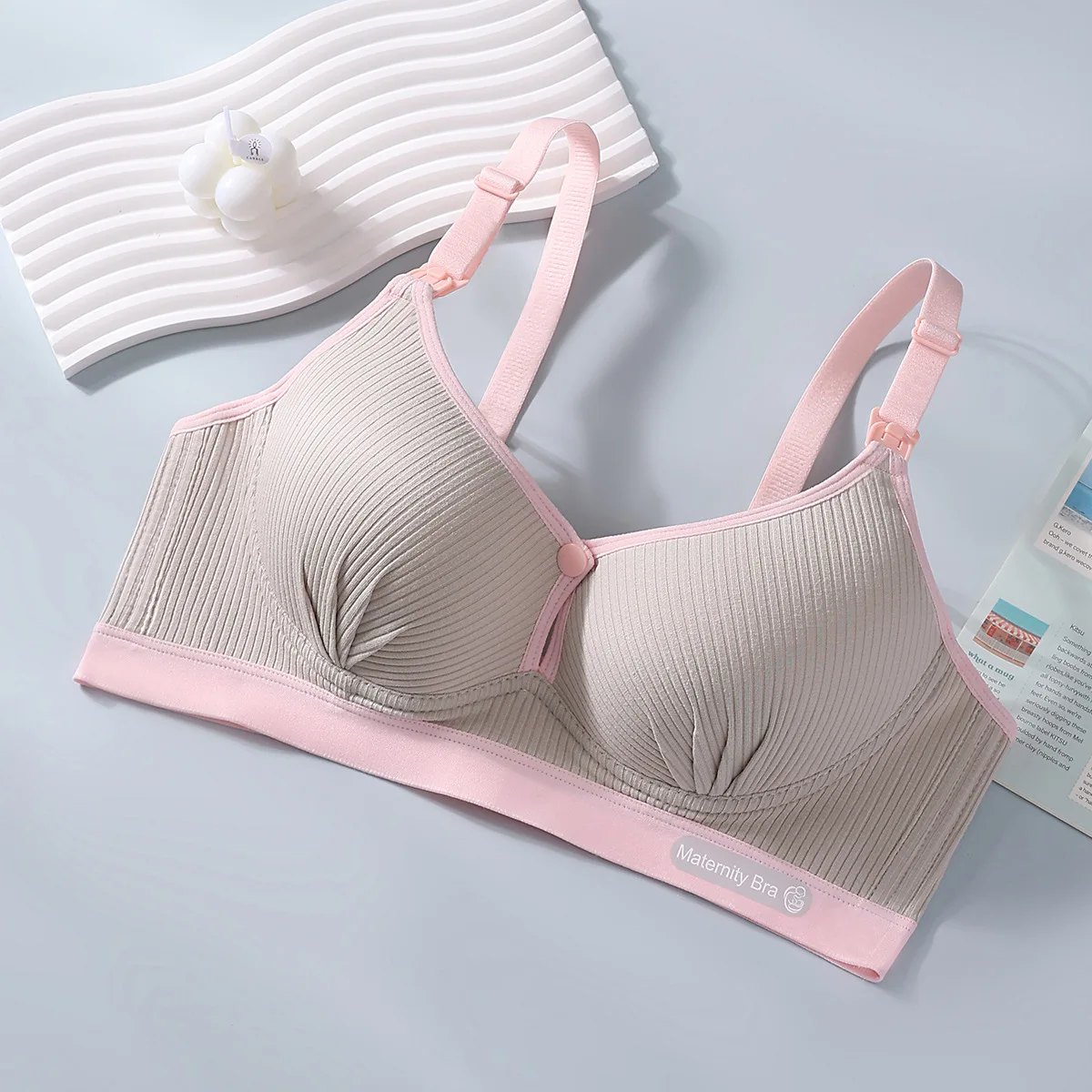 Women's Seamless  Breathable Nursing  Bra For All Seasons  Push-up  Pure Cotton  No Underwire  Maternity Sleepwear 6