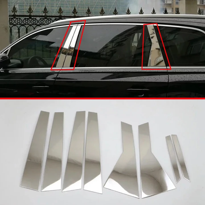 

Stainless Steel pillar post trim For AUDI Q7 2016 2017 Car Accessories Stickers