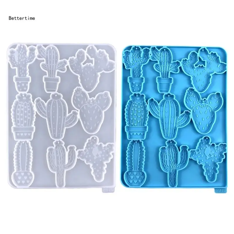 

B36D Halloween Cactus Keychain Silicone Mold Ornament Mold for Valentines Gift