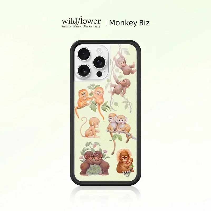 Wildflower Cute Monkey Biz Zoo Shockproof Phone Case with Cartoon Monkeys Design