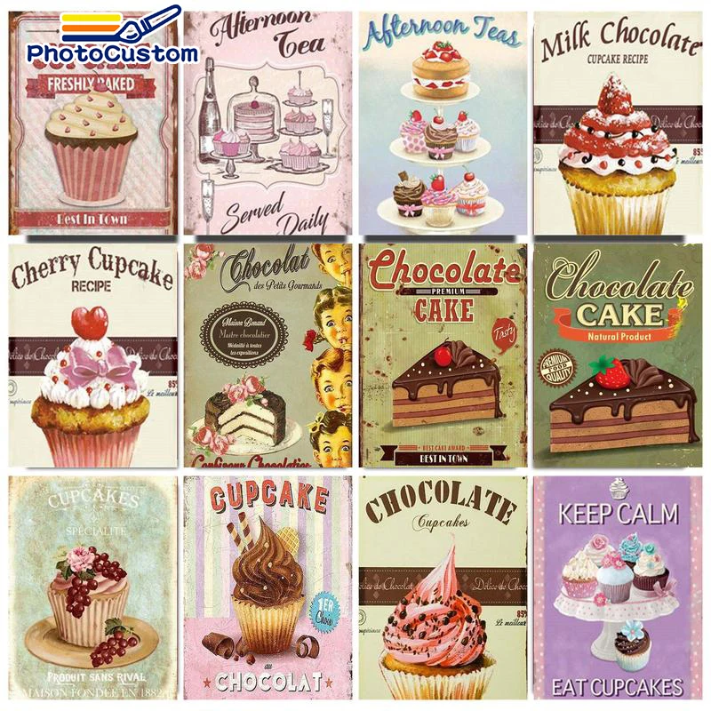 

PhotoCustom Painting By Number Dessert On Canvas For Adult DIY Craft Kits For Drawing Pictures Of Coloring By Number Home Decor