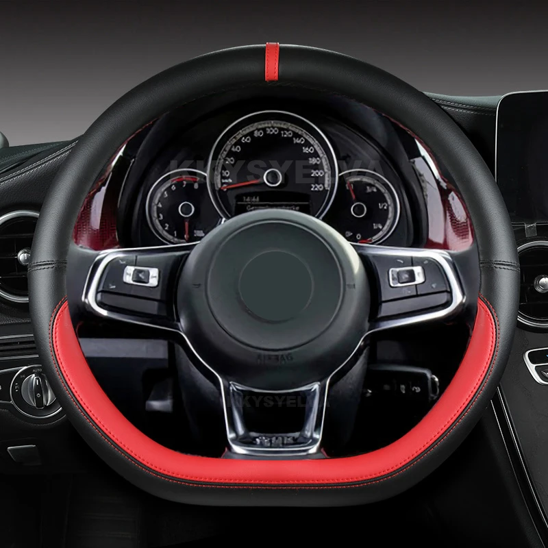 Microfiber Leather Car Steering Wheel Cover For Vw Beetle 2012-2016 2018 2019 Up 2013-2016 2017 2018 2020 Auto Accessories
