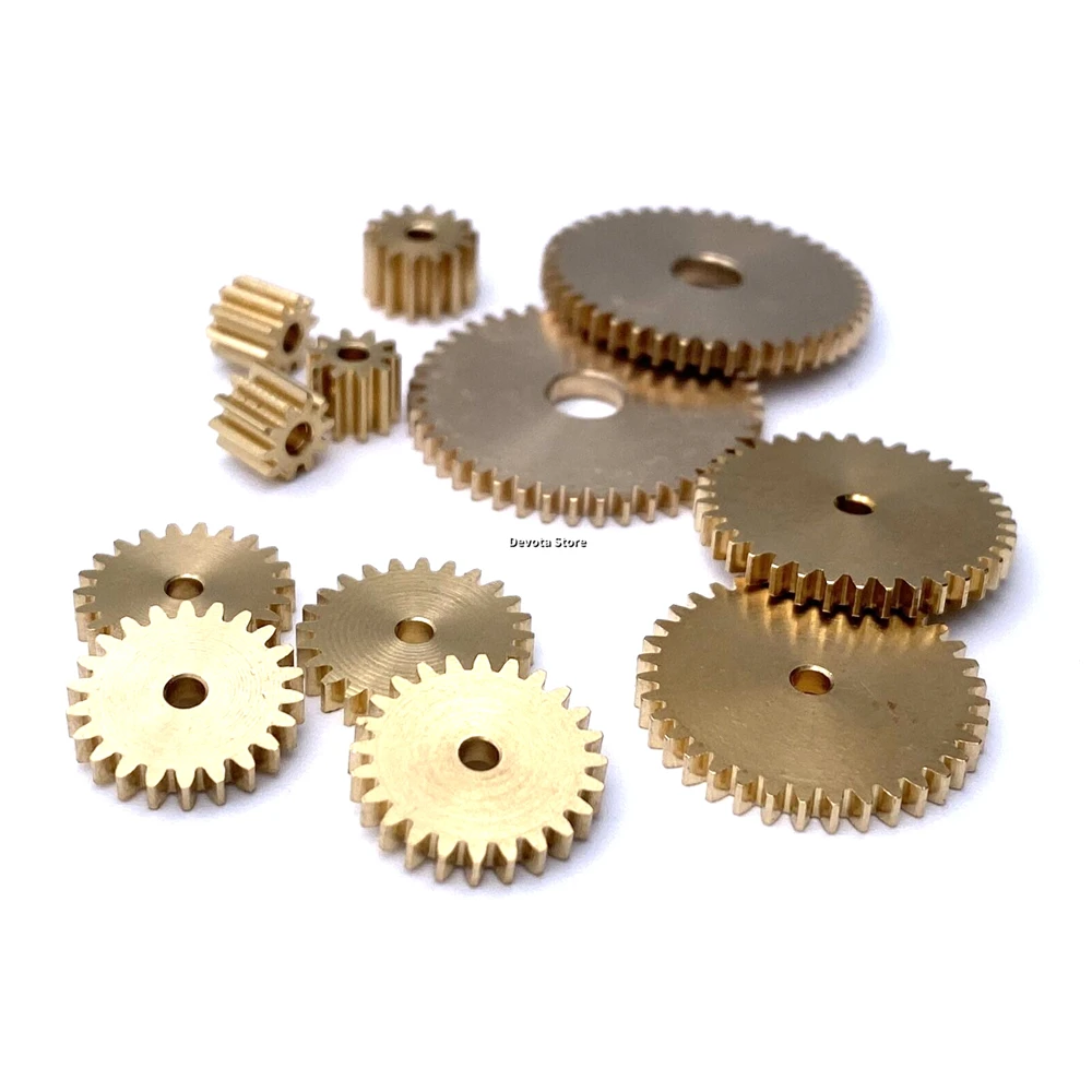 Electric Bike Gear Motor Gear Transmission Gear Electric Chain Saw Gear Cassette Deck Tape Gear Precision 0.5M 18/20/22/24/25/26/28/30/32/36/40/44/50 Teeth Thickness 2mm Copper Small Model Gear HOLE 2/3/4/5mm Hole