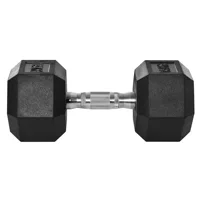 HOMCOM 15KG Single Rubber Hex Dumbbell Portable Hand Weights Dumbbell for Home Gym Workout Fitness
