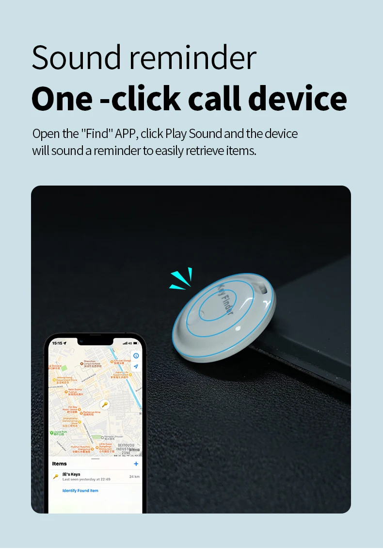 Kaifute Find My Mini Bluetooth GPS tracker for Apple pet dog cat children's bag wallet anti loss reminder device