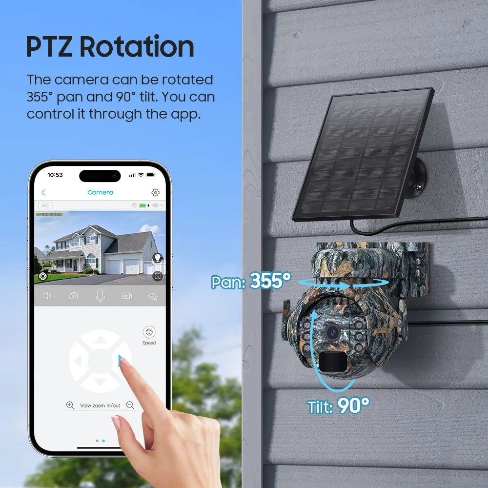 New solar powered camera, outdoor camouflage animal detection camera, 4G solar powered monitor