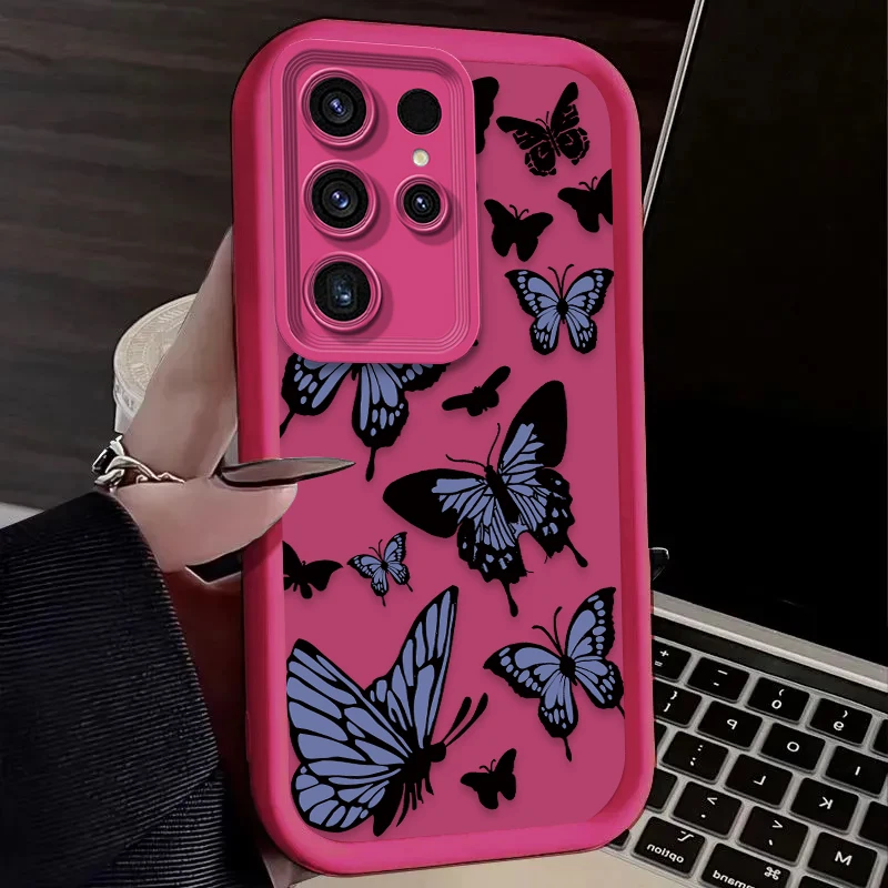 Blue Purple Butterfly Phone Case - Elegant Back Etui