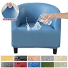 Waterproof Club Chair Slipcover Faux Leather Tub Chair Cover Barrel Chair Slipcover Half Round Armchair Cover for Living Room 1
