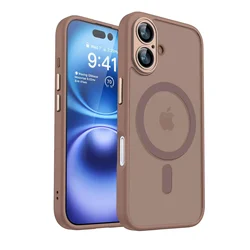 Magnetic Luxury Matte Translucent Armor Shockproof Case with Magsafe Compatibility - iPhone 11 Pro Max (Desert Gold)