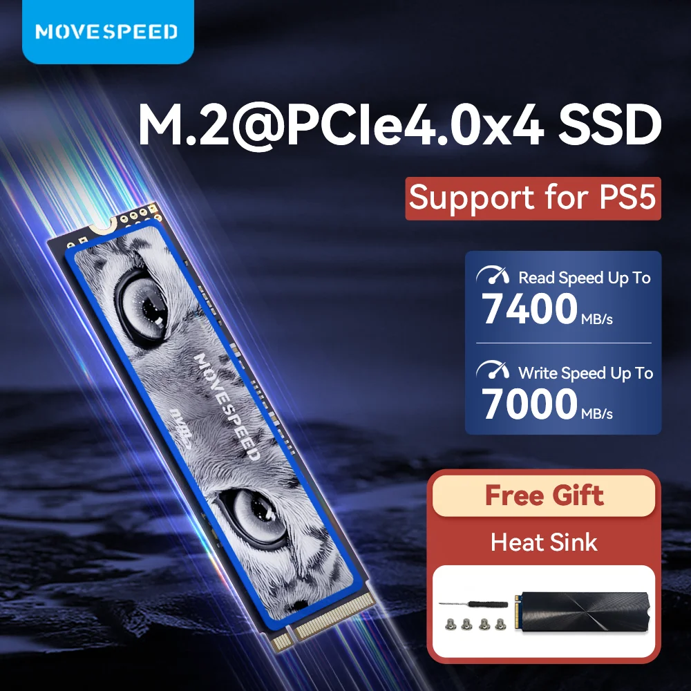 MOVESPEED SSD NVMe M2 1TB 2TB 4TB 7450Mbs Internal Solid