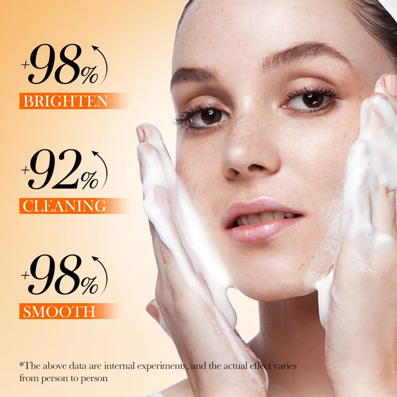 SADOER Vitamin C  Facial Cleanser Face Wash Foam Cleanser Deep Cleansing Moisturizing Brightening Hydrating Skin Care Products 5