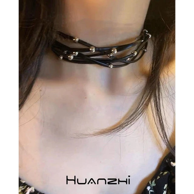 Wholesale Gothic Lock Chain necklace multilayer Punk choker collar