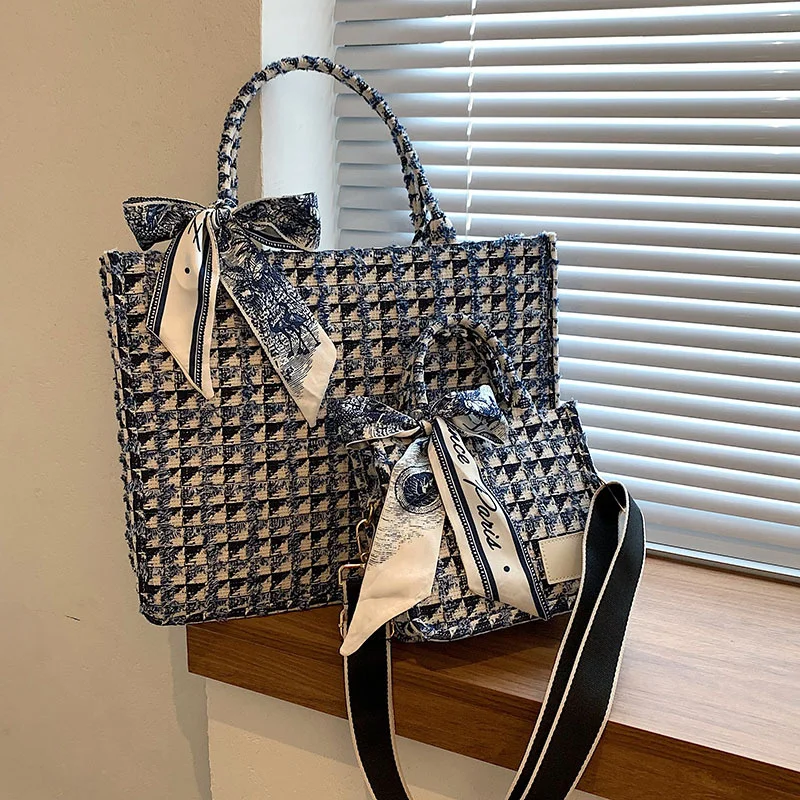 Women’s Tote Bags 2022 Trend New Mass Canvas Shoulder Bags Luxury Designer Handbags Casual Fashion Messenger Bags - 2